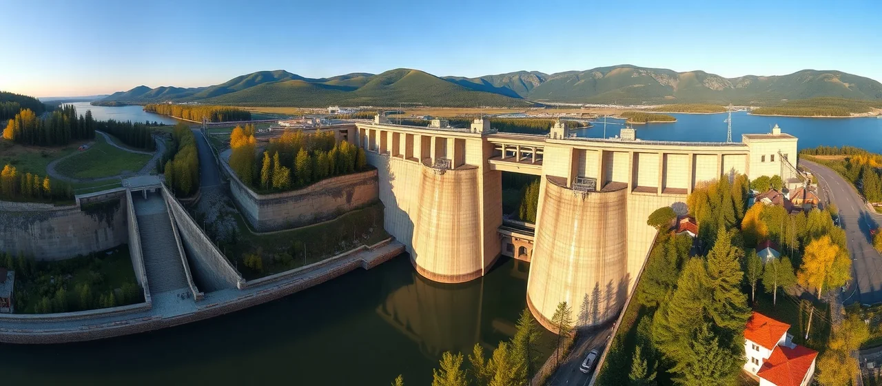 Братская ГЭС на Ангаре — иллюстрация