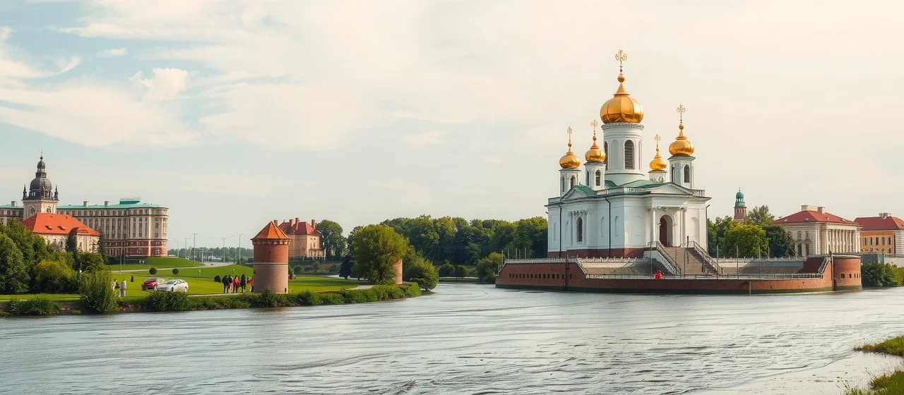 Слияние Оки и Орлика в Орле — иллюстрация